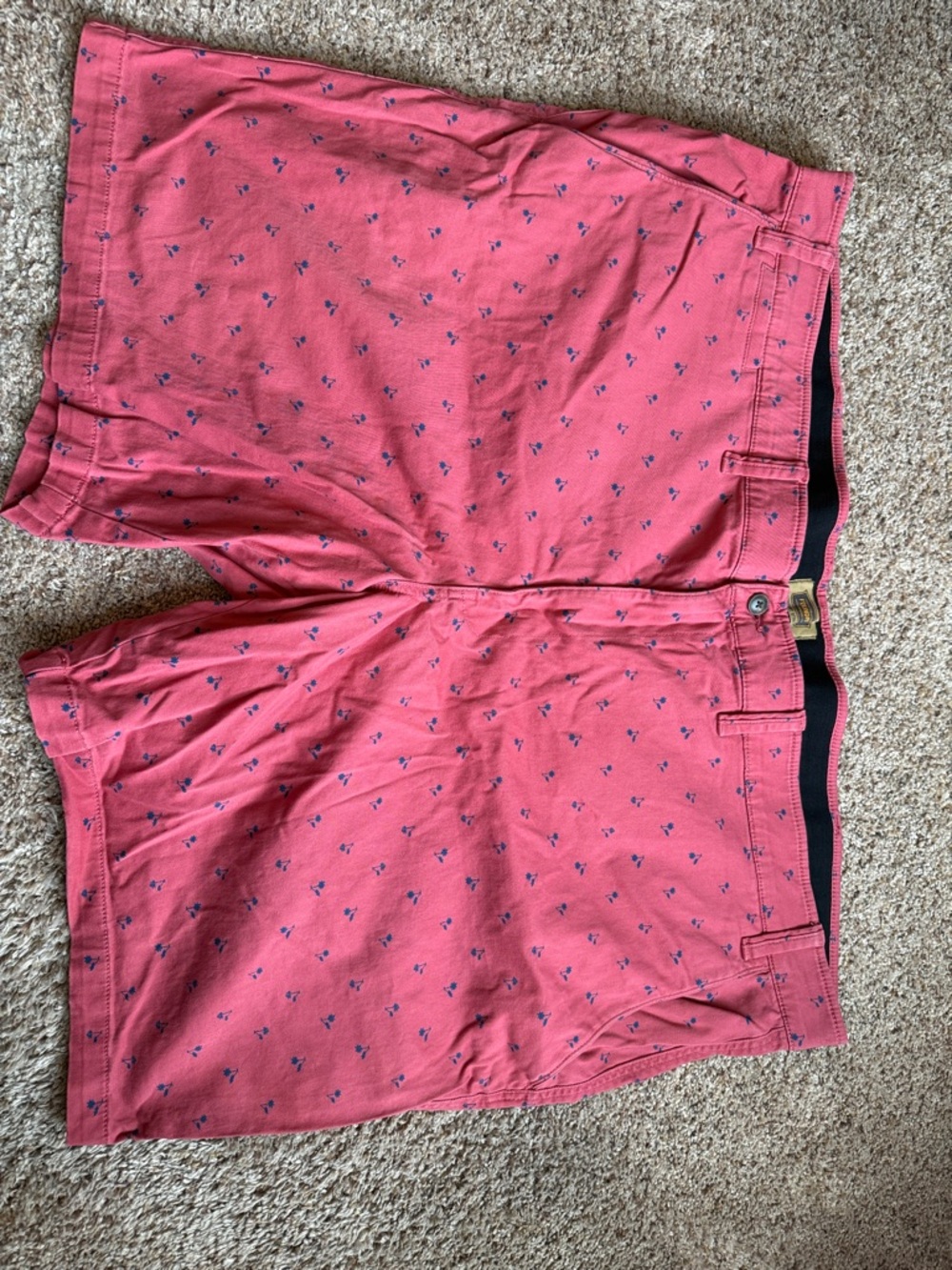 The Foundry Supply Co. Coral Pink Men’s Shorts with Navy Microprint